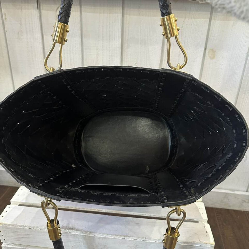 Michael Kors Woven Leather Santorini Tote