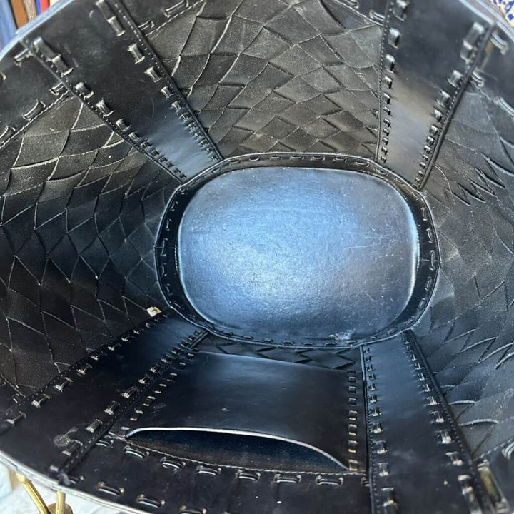 Michael Kors Woven Leather Santorini Tote