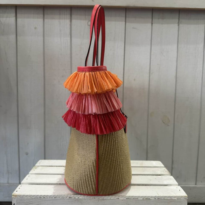 Kate Spade Woven Straw Fringe Tote