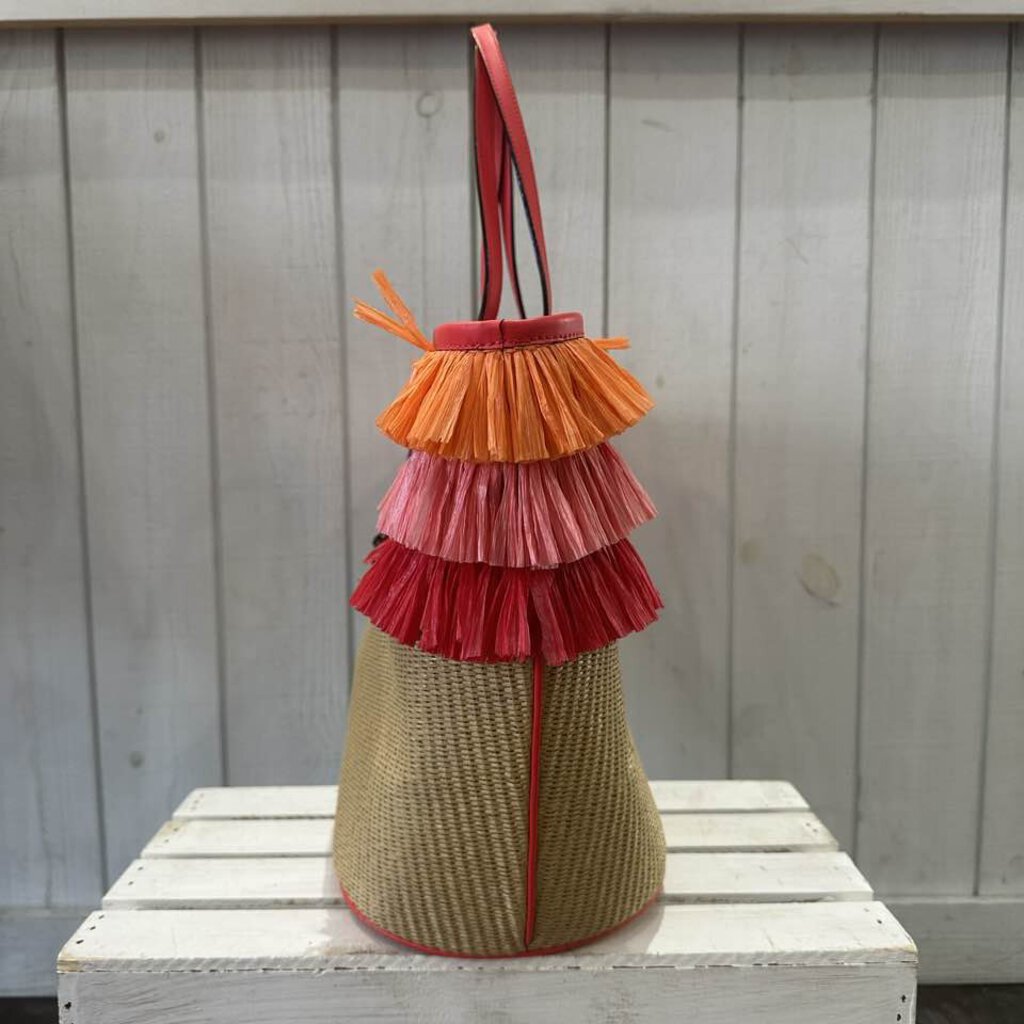Kate Spade Woven Straw Fringe Tote