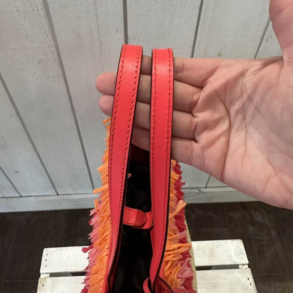 Kate Spade Woven Straw Fringe Tote