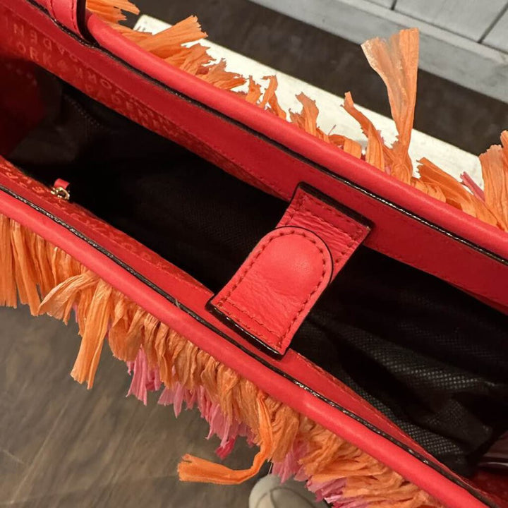 Kate Spade Woven Straw Fringe Tote