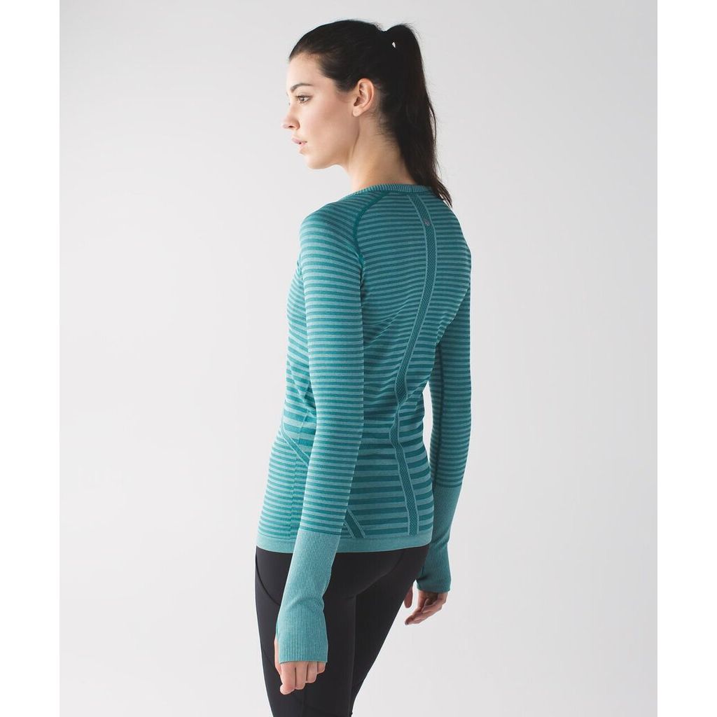 Lululemon Swiftly Tech Long Sleeve Crew in Heathered Forage Teal - Size 4