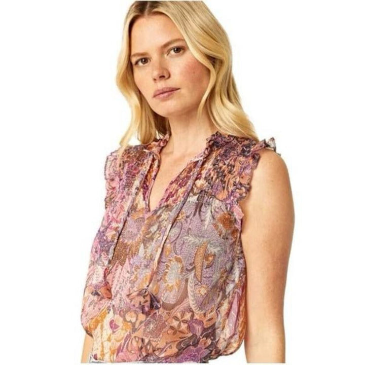 Misa NWT Smocked Yoke Ruffle Blouse - Size XS