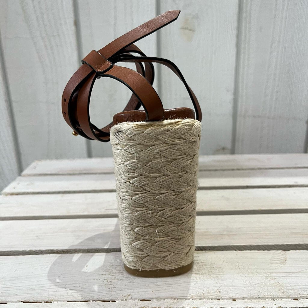 Frame Le Venice Espadrille Platform Wedge Sandal In Tobacco - Size 40