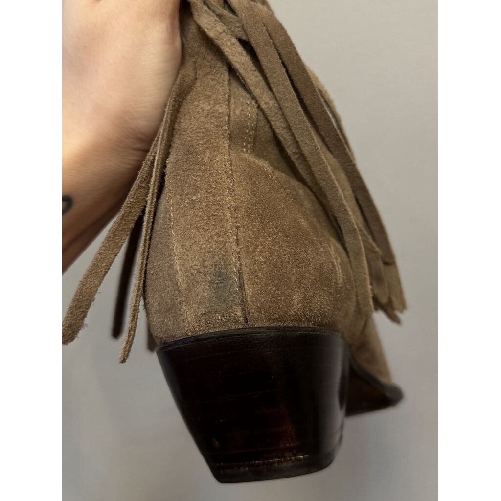 Frye Suede Fringe Western Booties - Size 8.5