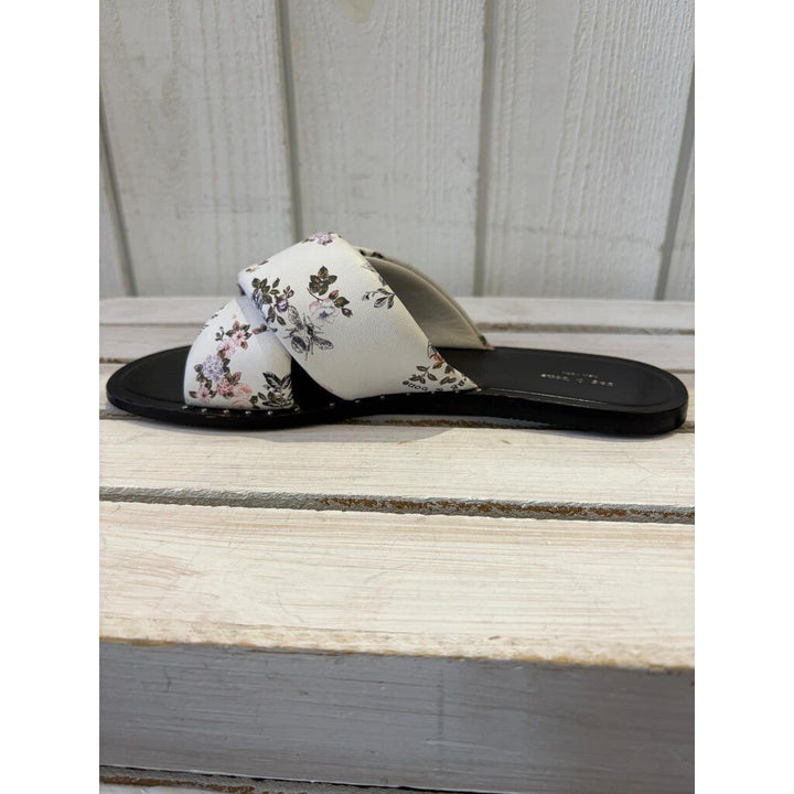 Rag & Bone White Keaton Floral Print Slide - Size 38.5
