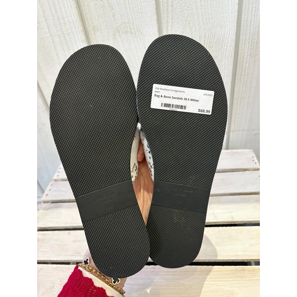 Rag & Bone White Keaton Floral Print Slide - Size 38.5