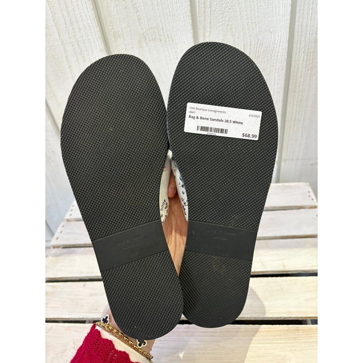 Rag & Bone White Keaton Floral Print Slide - Size 38.5
