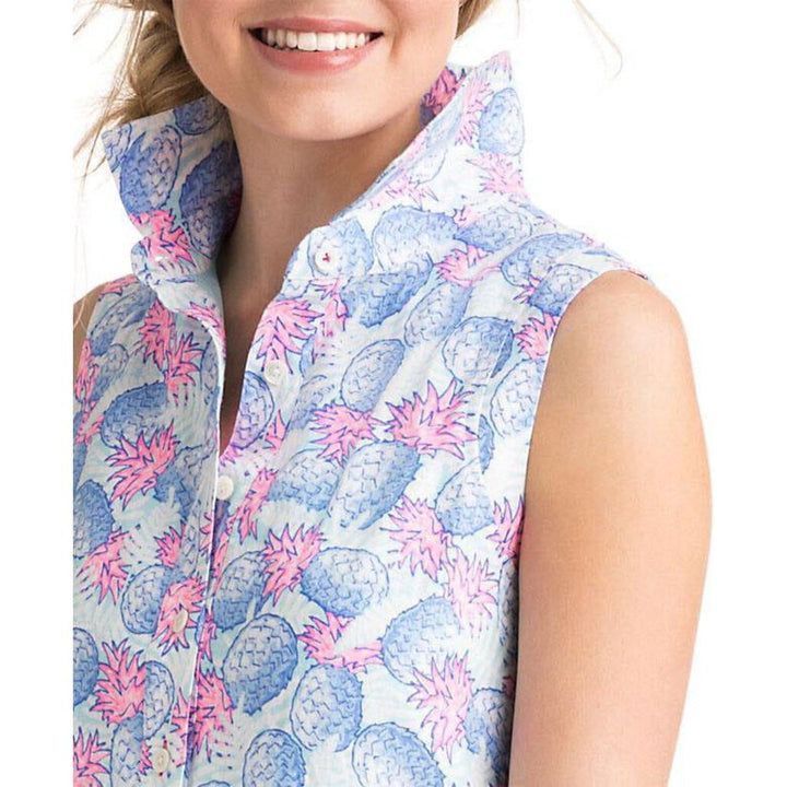 Vineyard Vines Pineapple Printed Shirt Dress - Size 0