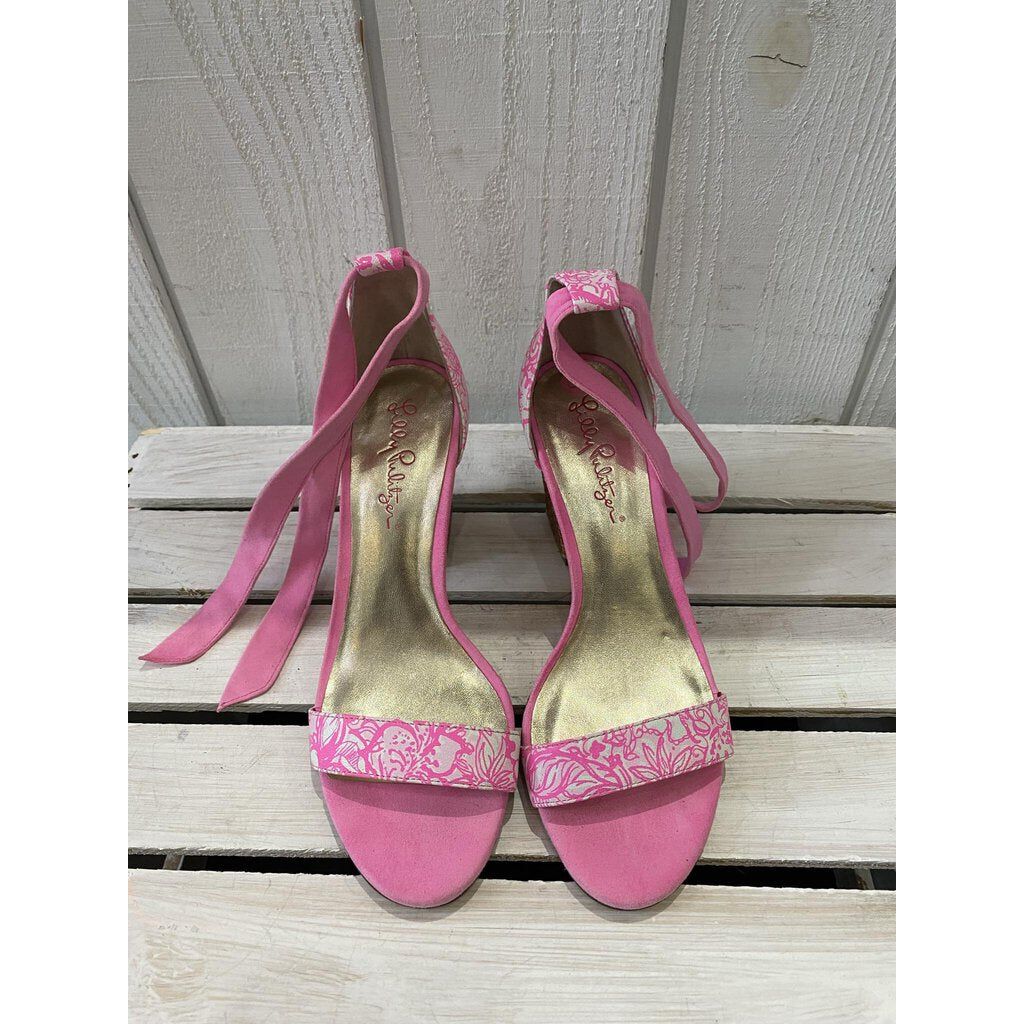 Lilly Pulitzer Heeled Tie Sandal - Size 6.5