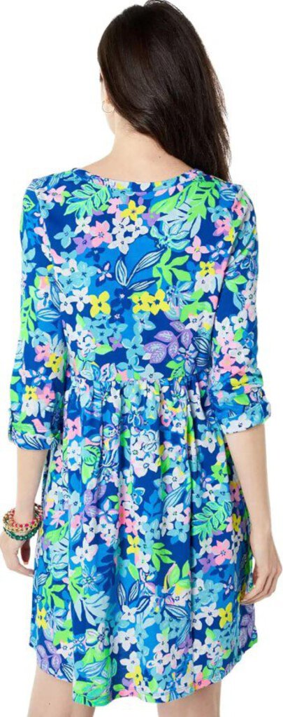 Lilly Pulitzer Loran Dress in Borealis Blue Social Sunset - Size Medium