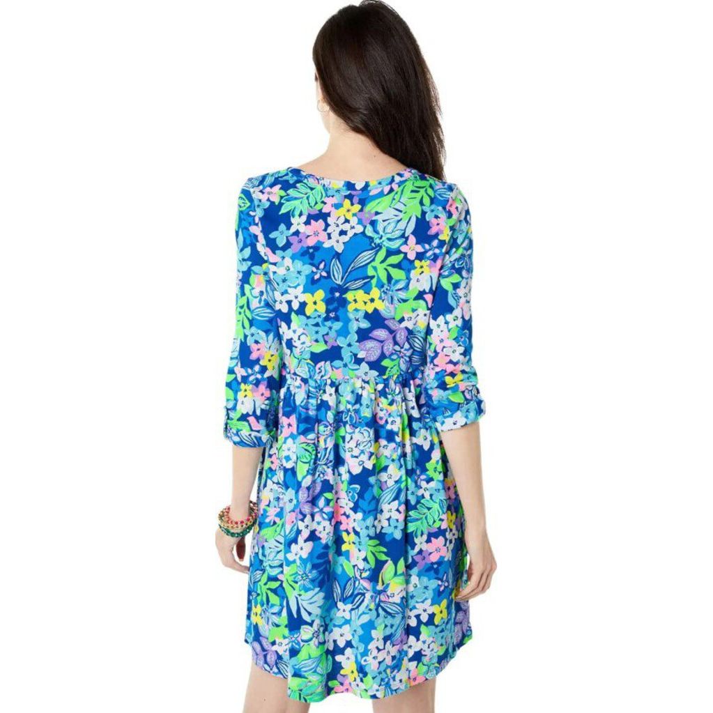 Lilly Pulitzer Loran Dress in Borealis Blue Social Sunset - Size Medium