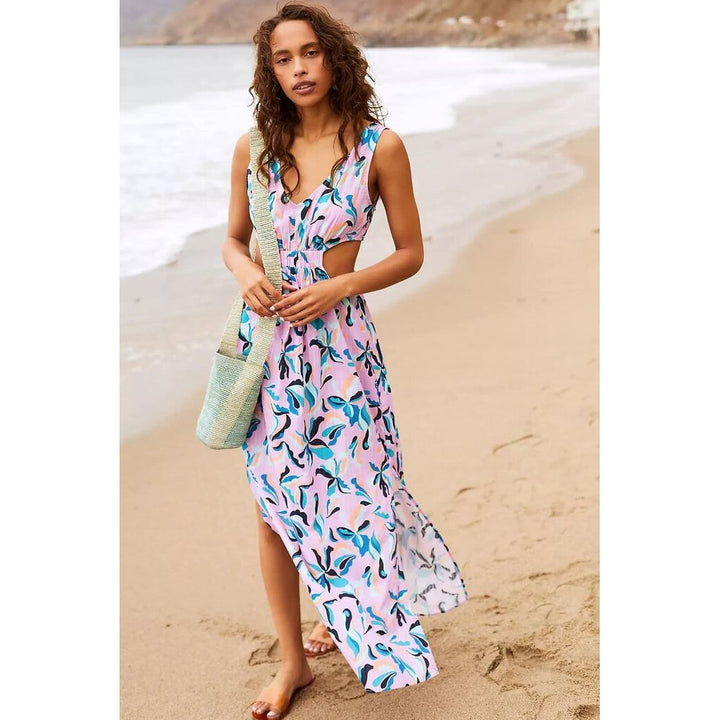 Maeve Botanical Cut-Out Maxi Dress - Size Small