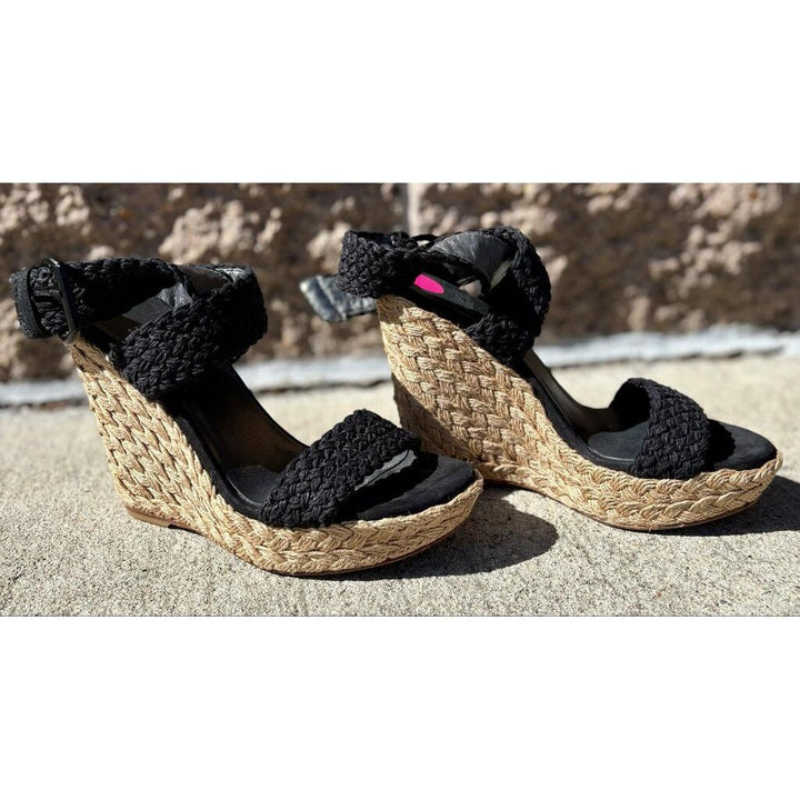 Stuart Weitzman Alex Wedge Espadrilles - Size 5.5