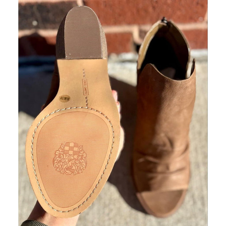 Vince Camuto Kreesi Ruched Peep-Toe Booties - Size 8.5