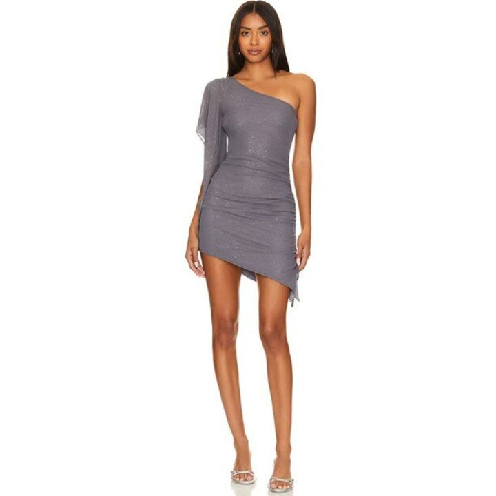 Superdown NWT Sarahi Mini Dress in Metallic Grey - Size Large