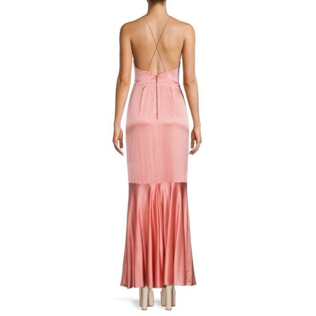 Alice & Olivia NWT Samia Halter Stretch Silk Maxi Dress - Size 8