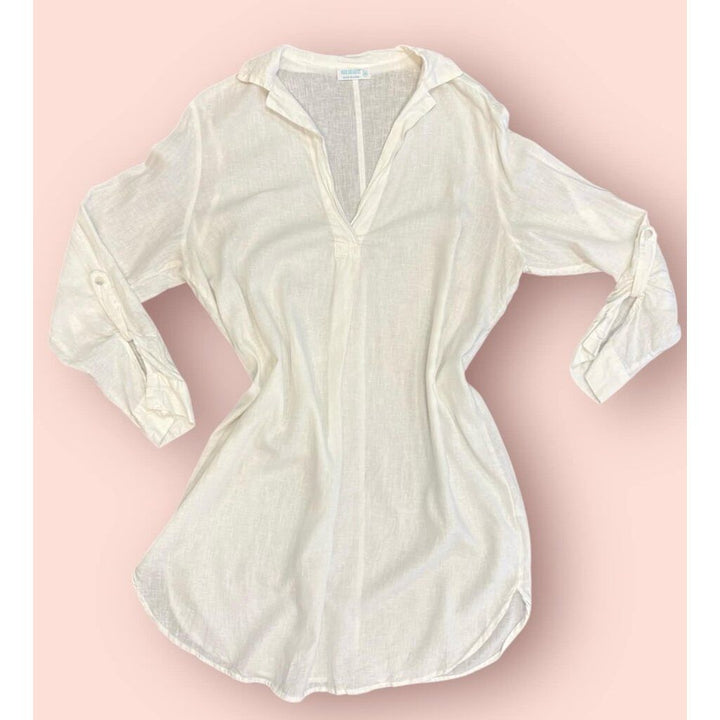 4our Dreamers Linen Cover-Up Dress - Size Medium