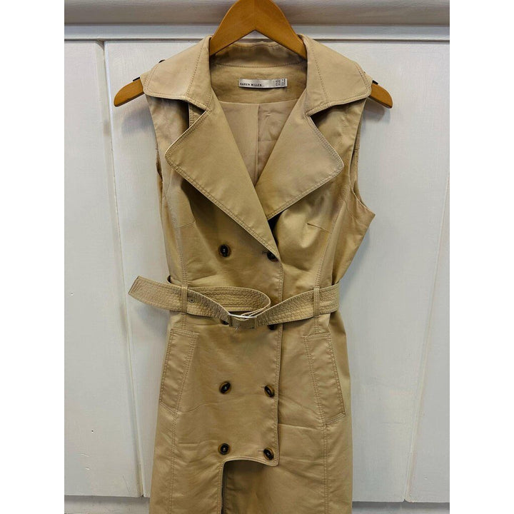 Karen Millen Belted Trench Sleeveless Dress - Size 12