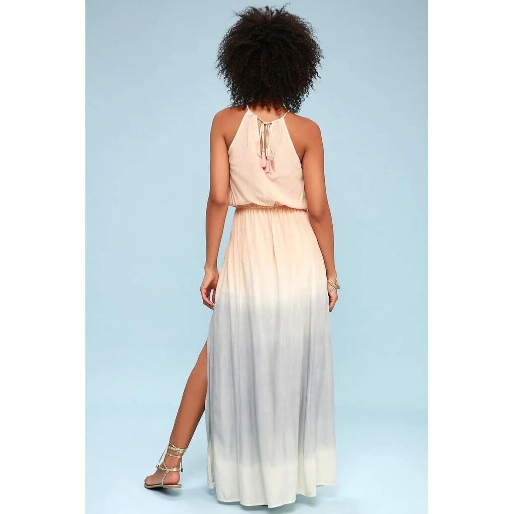 Lulus Sweet Sunset Dip-Dye Maxi Dress - Size Medium