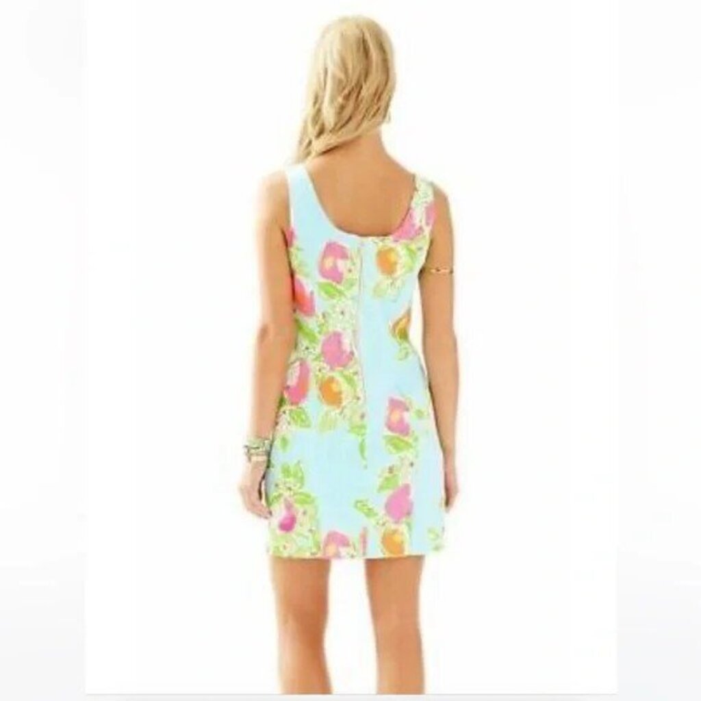 Lilly Pulitzer Cathy Shift Dress in Pool Blue Pink Lemonade - Size 16