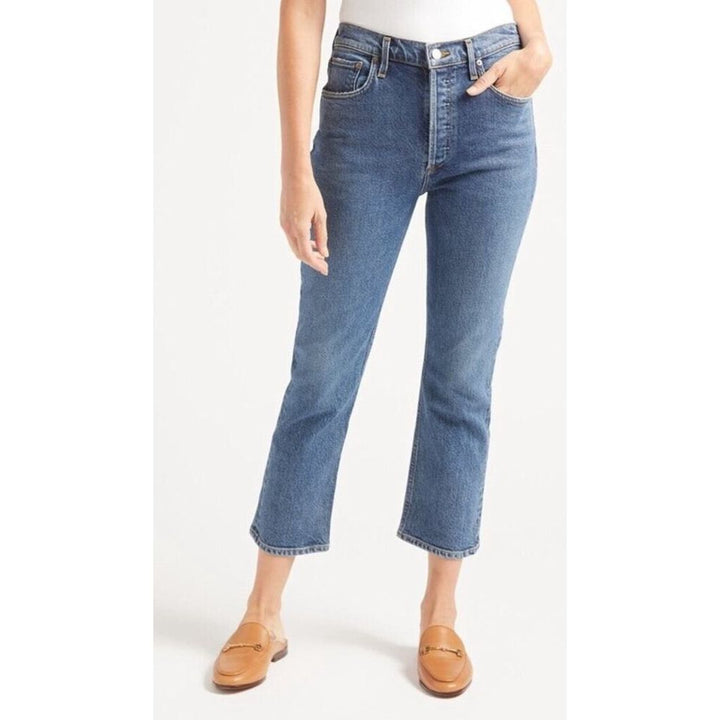 Agolde Riley Crop High Rise Straight Leg Jeans - Size 24