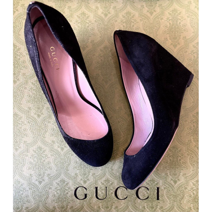 Gucci Suede Wedges - Size 37.5