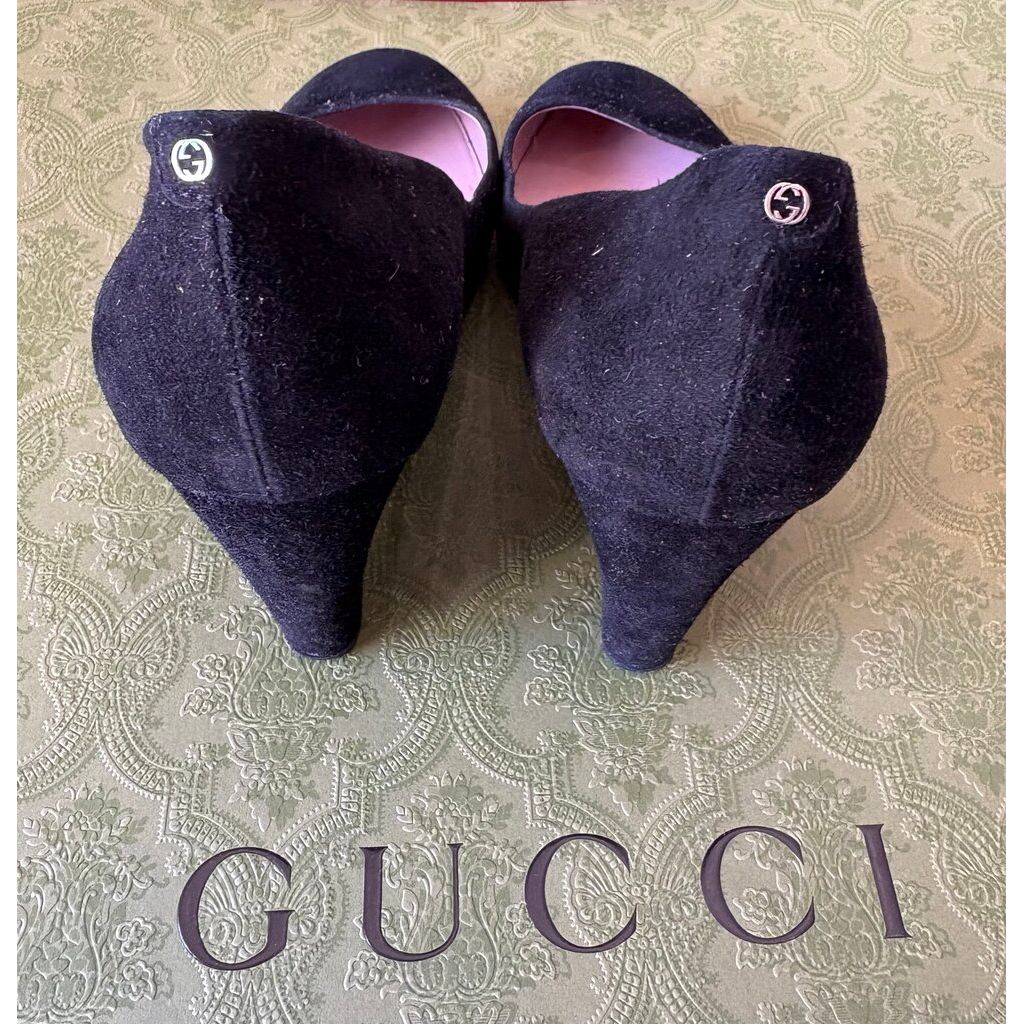 Gucci Suede Wedges - Size 37.5