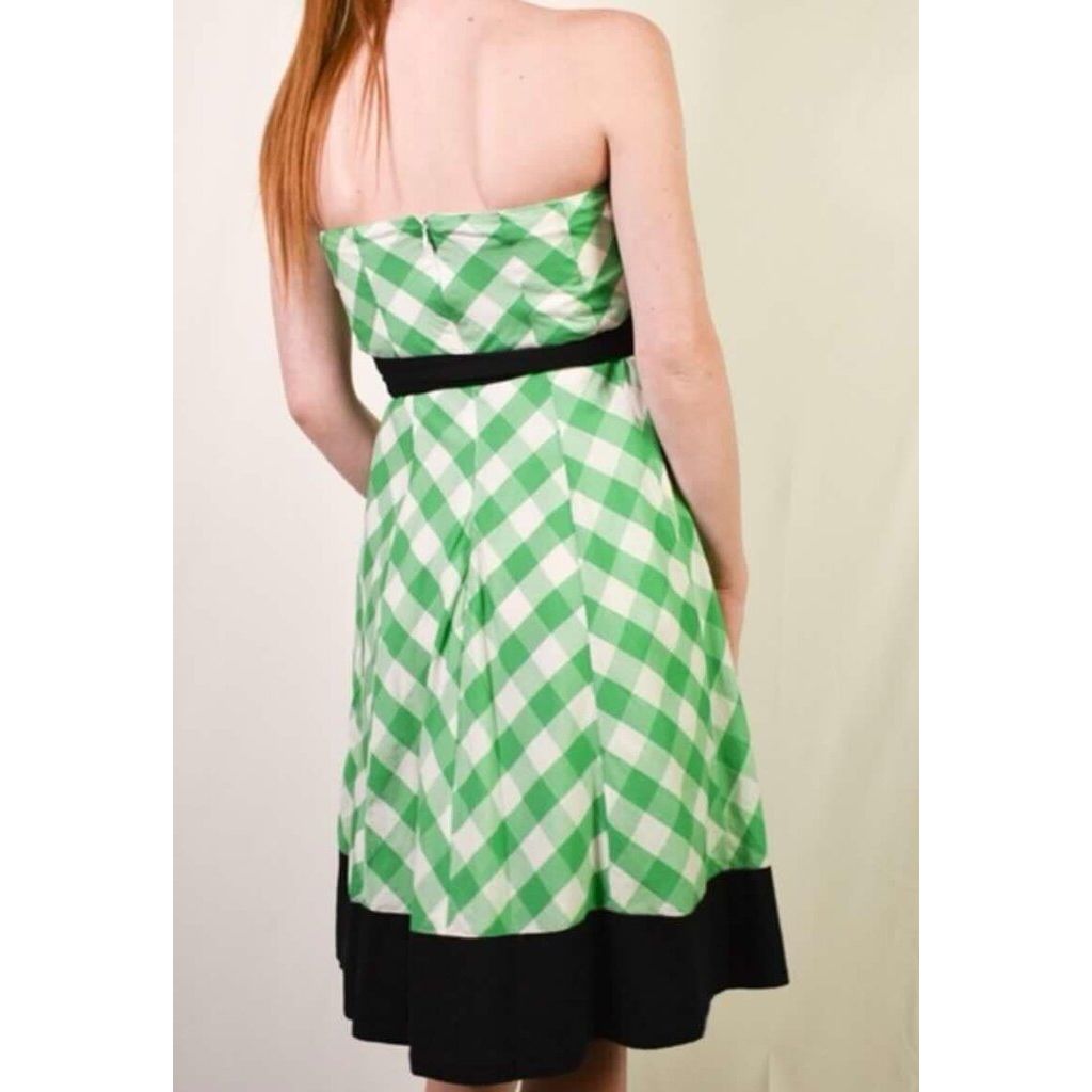 Odille Strapless Gingham Midi Dress - Size 2