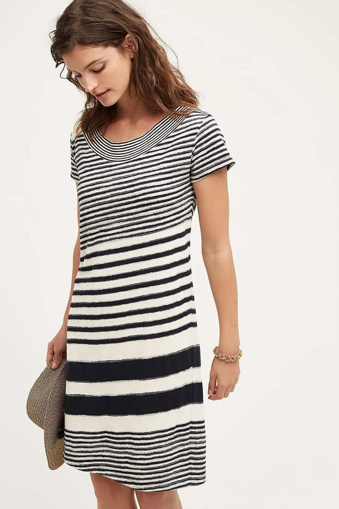 Maeve Haven Striped Dress in Navy - Size XXS