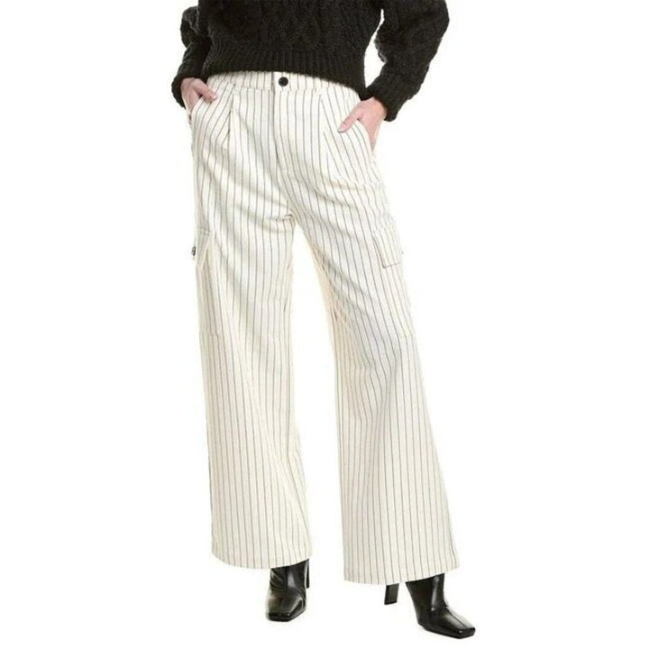 Pistola Brynn Pant in Le Blanc Pinstripe - Size 24