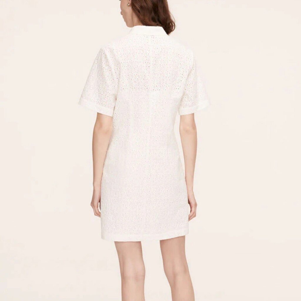 Rebecca Taylor NWT Lea Eyelet Shirt Dress in Moon White - Size 0