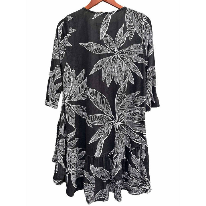 Alembika Palm Button Up Tunic - Size Small