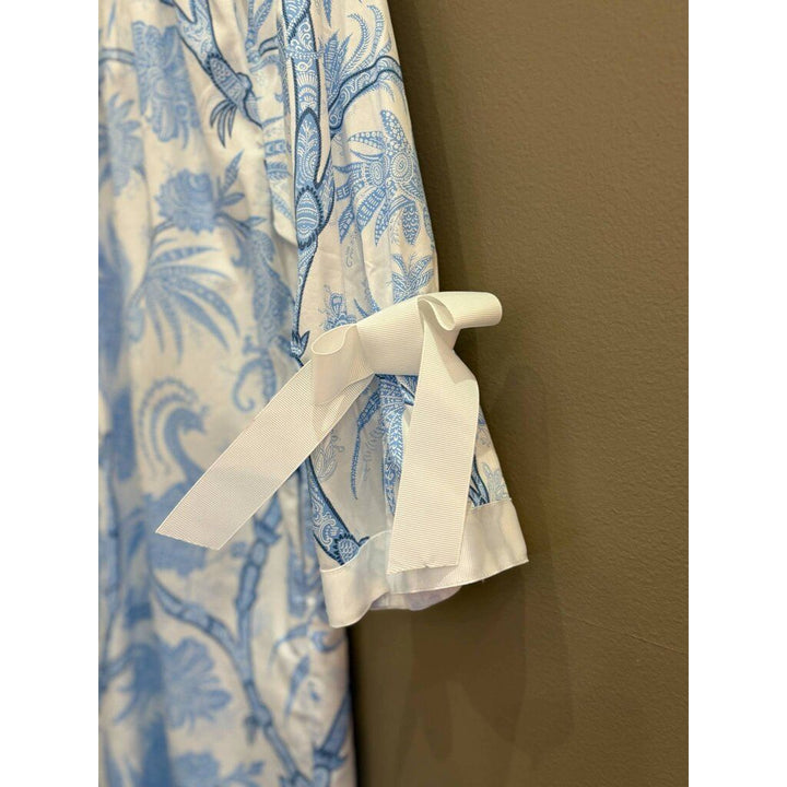 Patty Kim Peri Peacock Bow Sleeve Dress - Size XS