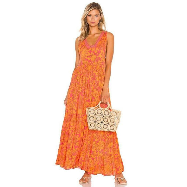 Free People Tiers For You Printed Maxi Dress in Hazy Combo - Size XS