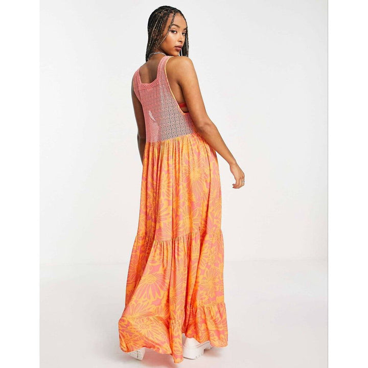 Free People Tiers For You Printed Maxi Dress in Hazy Combo - Size XS