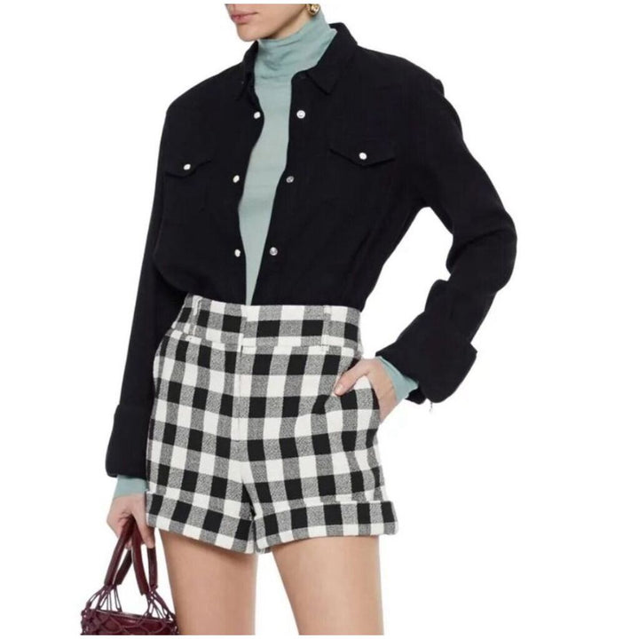Veronica Beard Carito Gingham Tweed Shorts - Size 4