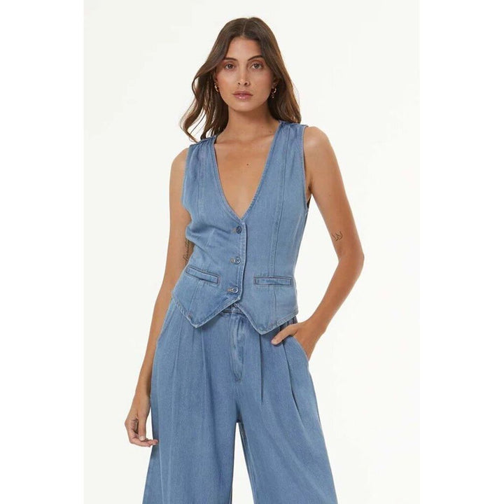 Young Fabulous Broke Veda Denim Vest NWT - Size Small