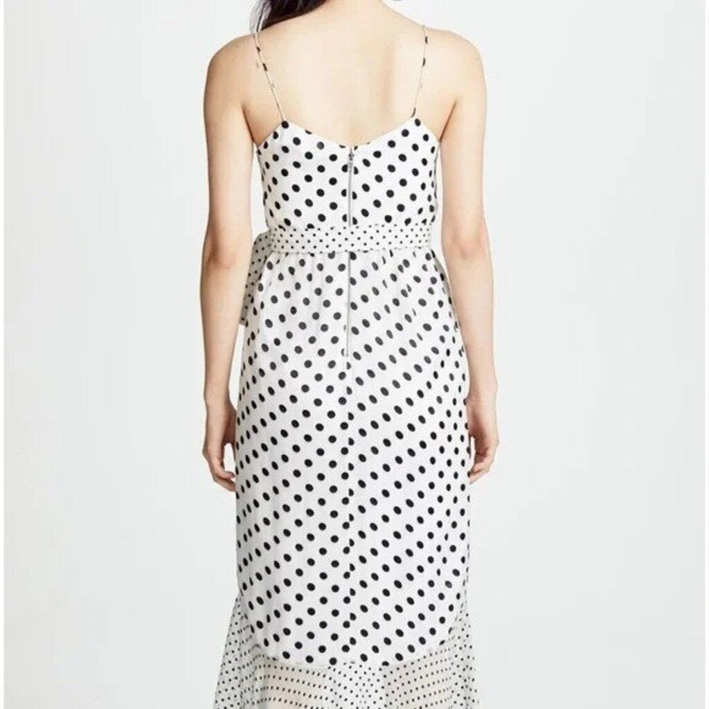 Alice + Olivia Mable Polka Dot Faux-Wrap Dress - Size 4