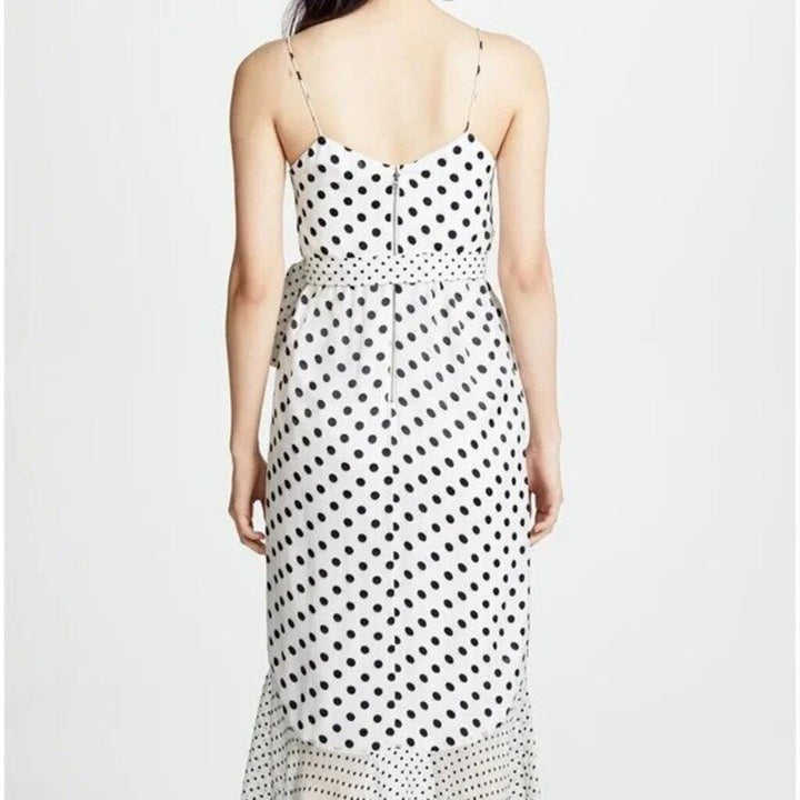 Alice + Olivia Mable Polka Dot Faux-Wrap Dress - Size 4