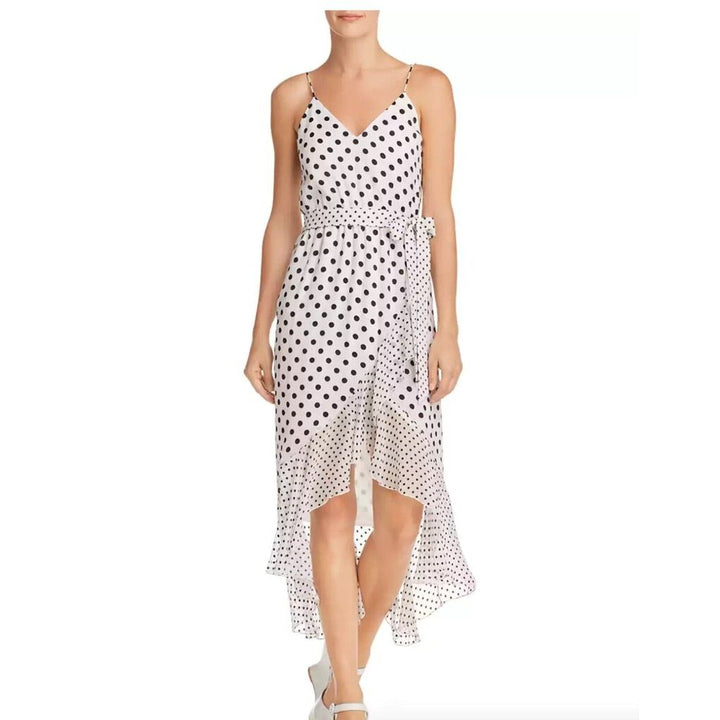 Alice + Olivia Mable Polka Dot Faux-Wrap Dress - Size 4