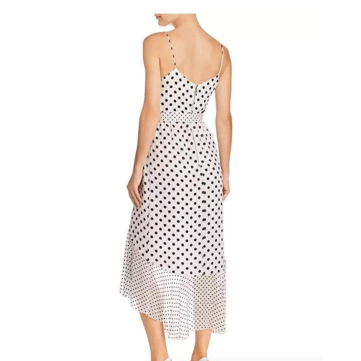 Alice + Olivia Mable Polka Dot Faux-Wrap Dress - Size 4