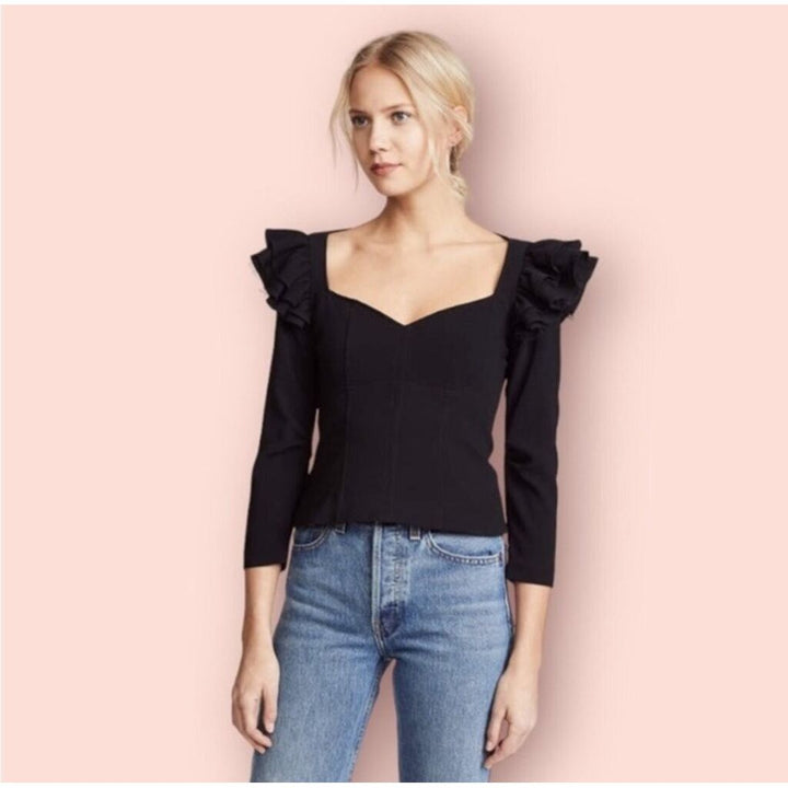 Cinq à Sept Sweetheart Ruffle Top - Size Large