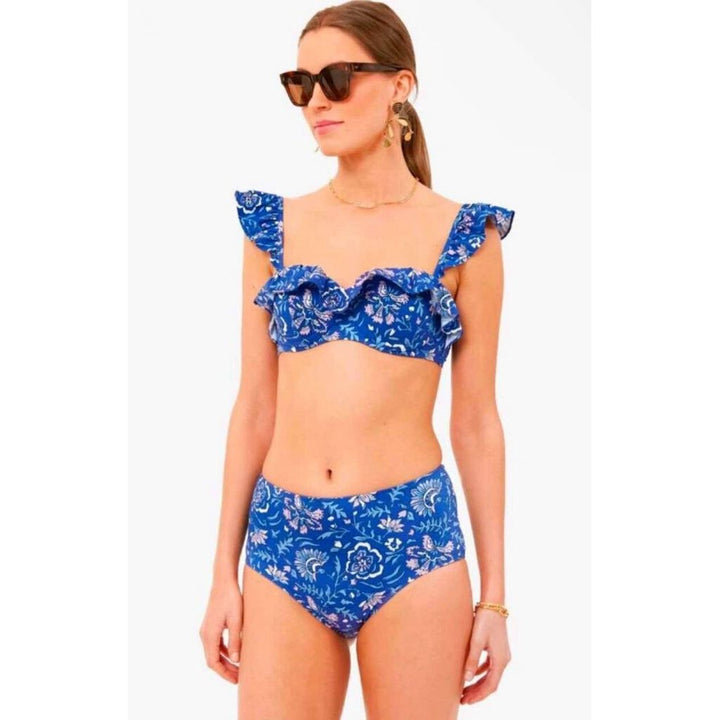 Vineyard Vines NWT Bold Block Ruffle Bikini in Ocean Reef - Size M/L