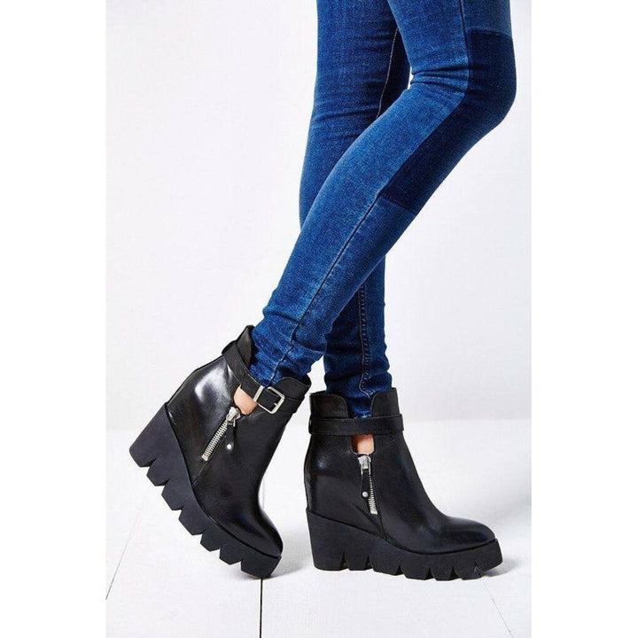 ASH Ricky Platform Wedge Boots - Size 38
