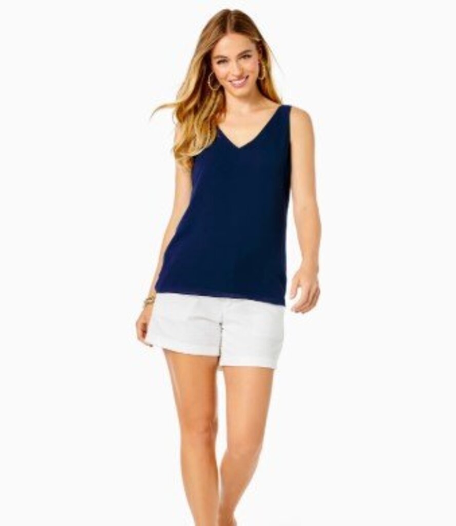 Lilly Pulitzer Florin Reversible Top in True Navy - Size Small