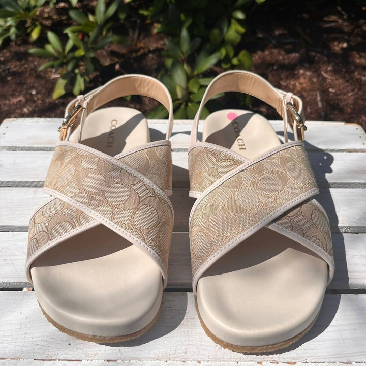 Coach Adora Sandal in Signature Jacquard - Size 11