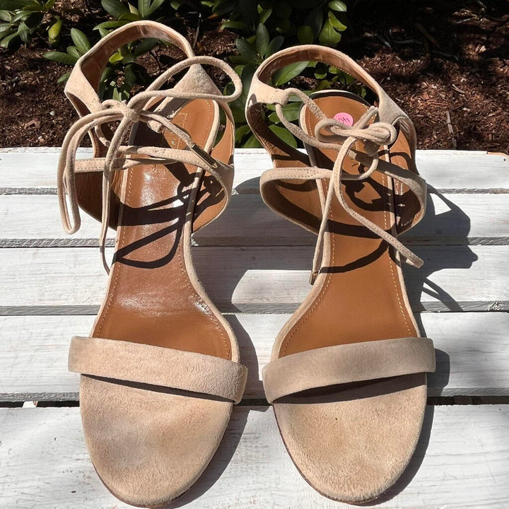 Aquazzura Firenze Suede Lace Up Heels - Size 40