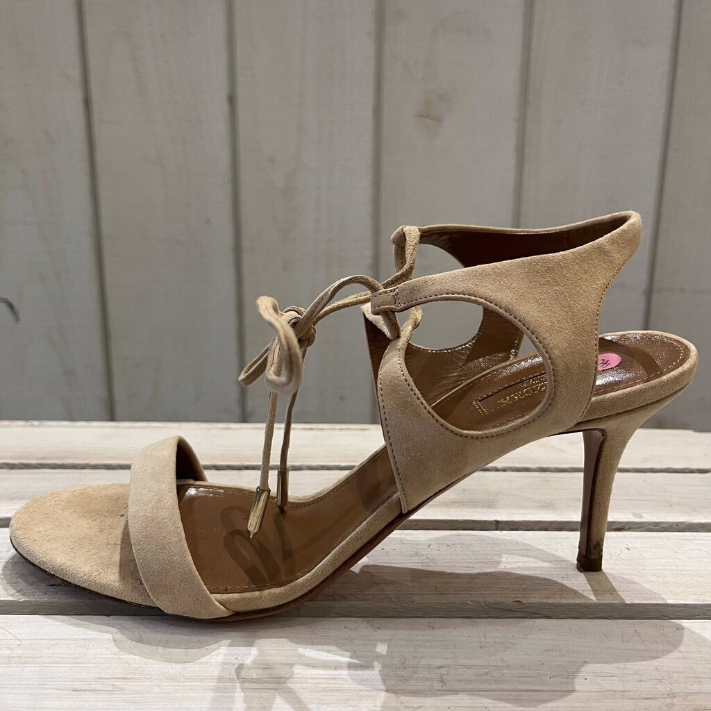 Aquazzura Firenze Suede Lace Up Heels - Size 40